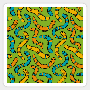 Tropical Serpent Parade: Vibrant Snake Pattern Sticker